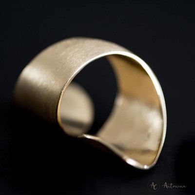 Anel  Espiral Banhado Em Ouro 18k<br><span style='color:#fff;'>Joias</span>
