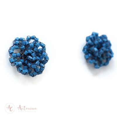 Brinco Cravo Crochê Blue Turquesa P<br><span style='color:#fff;'>Joias</span>