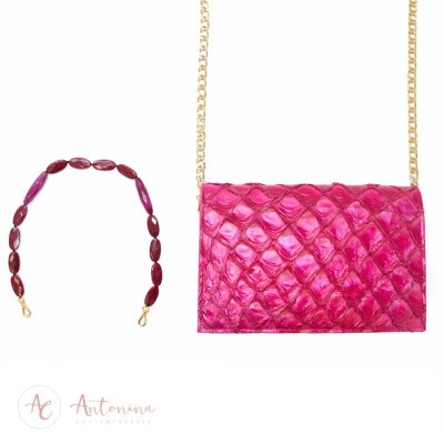 Bolsa Antonella De Pirarucu Pink<br><span style='color:#fff;'>Joias</span>