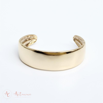 Bracelete Liso Pequeno Banhado Em Ouro 18k<br><span style='color:#fff;'>Joias</span>